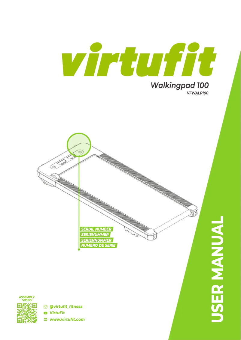 Página 1 del manual Manual de usuario VirtuFit Walkingpad 100