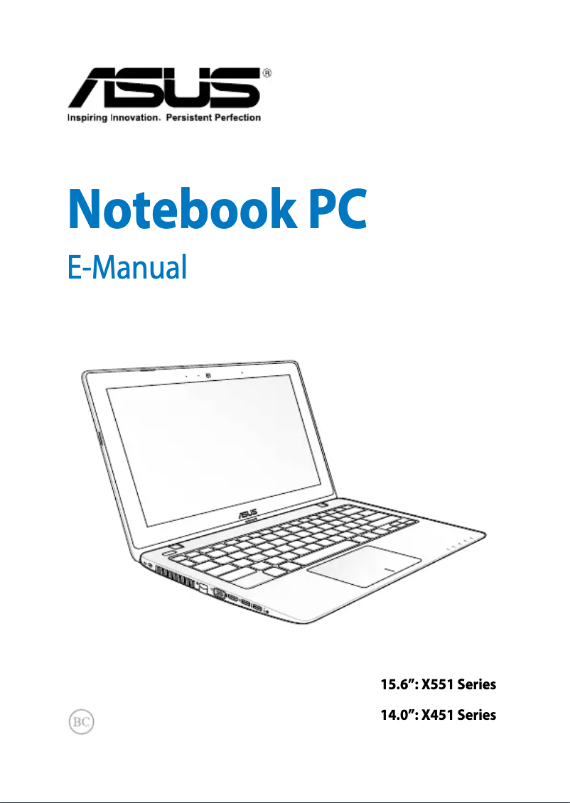 Page 1 de la notice Manuel utilisateur Asus X451CA
