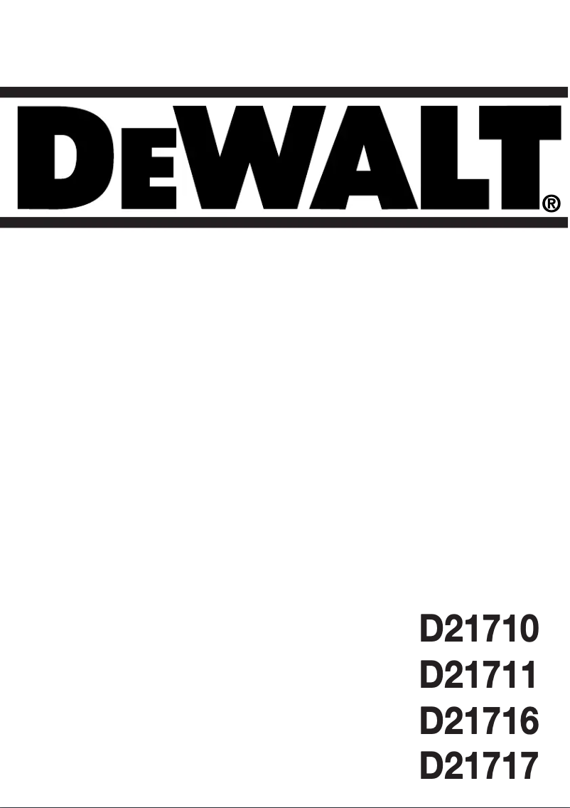 Page 1 de la notice Manuel utilisateur DeWalt D21711