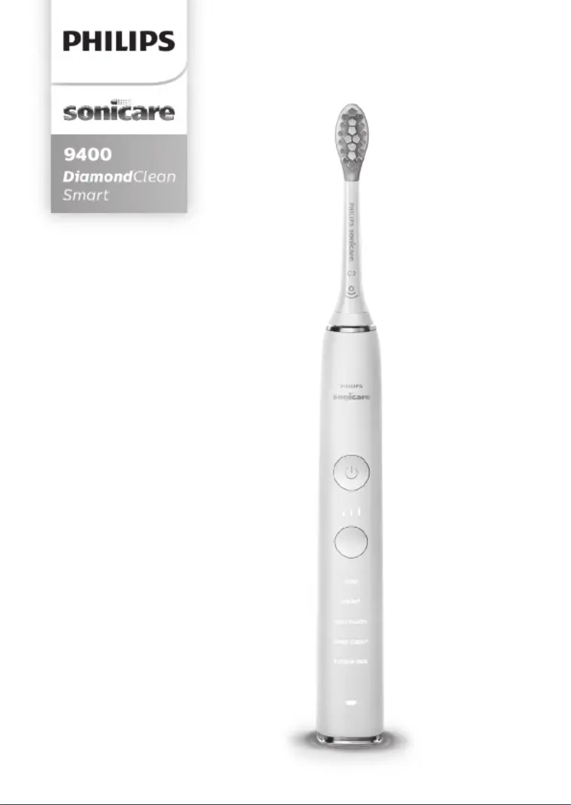 Image de la première page du manuel de l'appareil Sonicare DiamondClean Smart 9400 HX9917