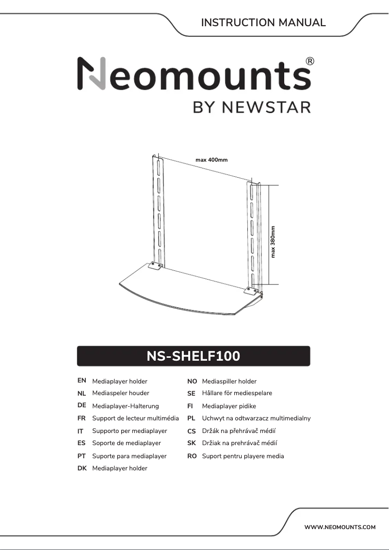 Page n°1 - Manuel utilisateur Newstar NS-SHELF100