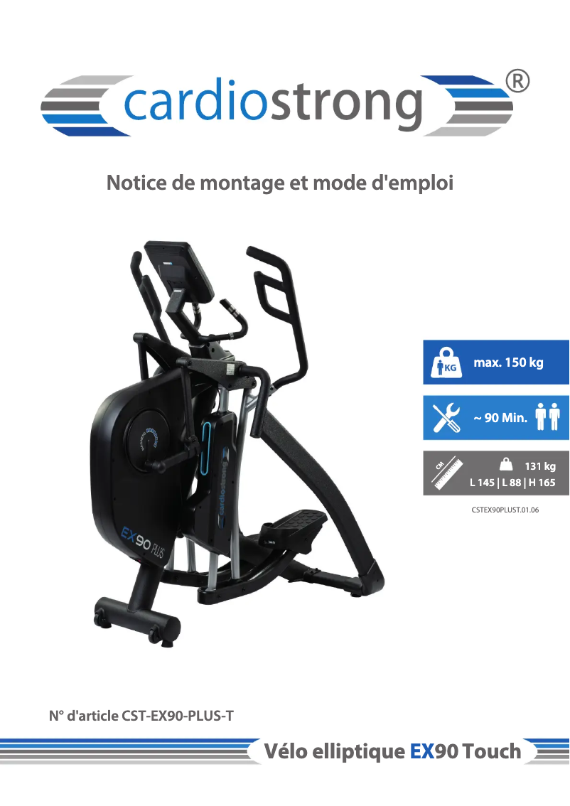 Page n°1 - Manuel utilisateur Cardiostrong EX90 Plus Touch