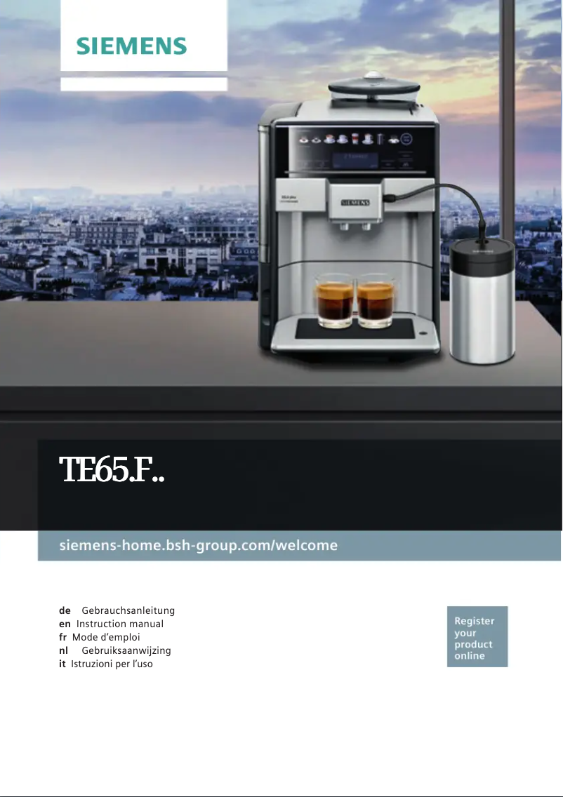 Page n°1 - Manuel utilisateur Siemens EQ.6 plus extraKlasse TE653F08DE