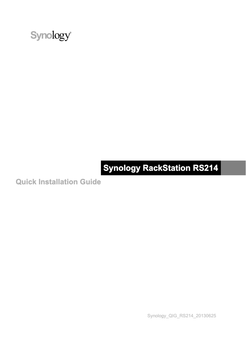 Image de la première page du manuel de l'appareil RS214