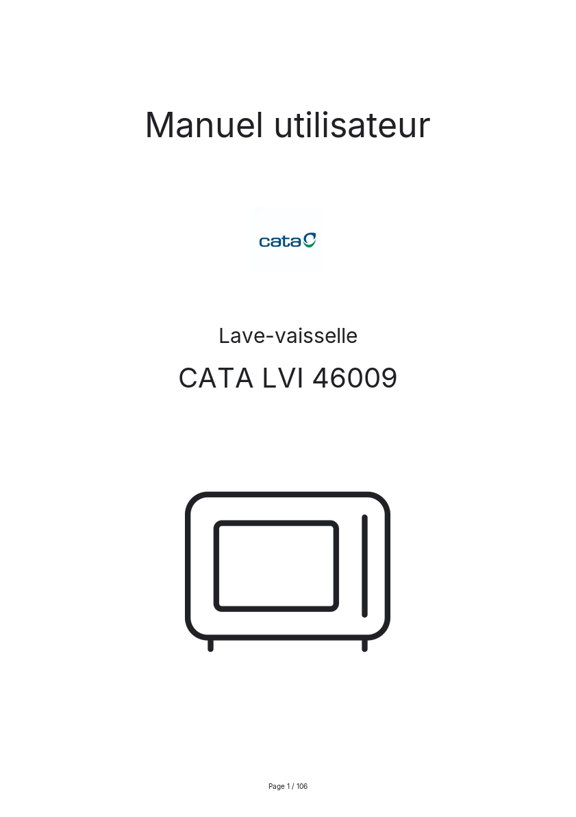 Image de la première page du manuel de l'appareil LVI 46009