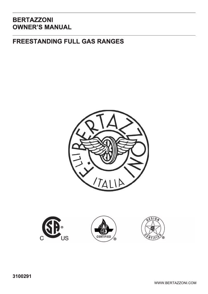 Page 1 de la notice Manuel utilisateur Bertazzoni HERT366GASNET