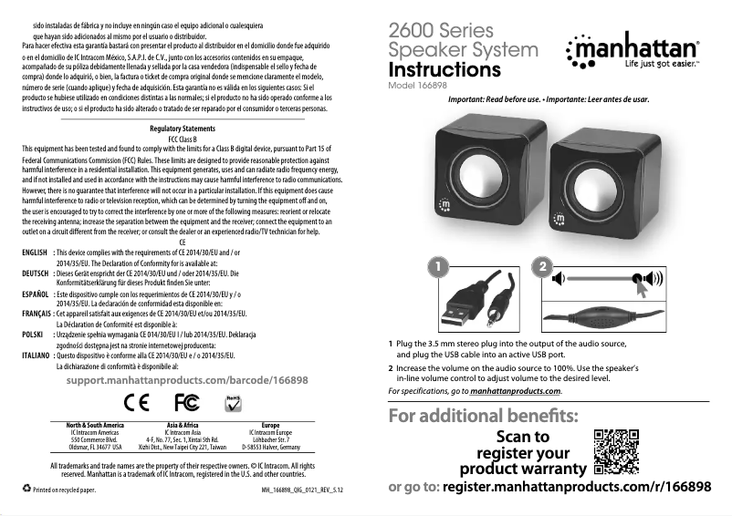 Image de la première page du manuel de l'appareil 166898