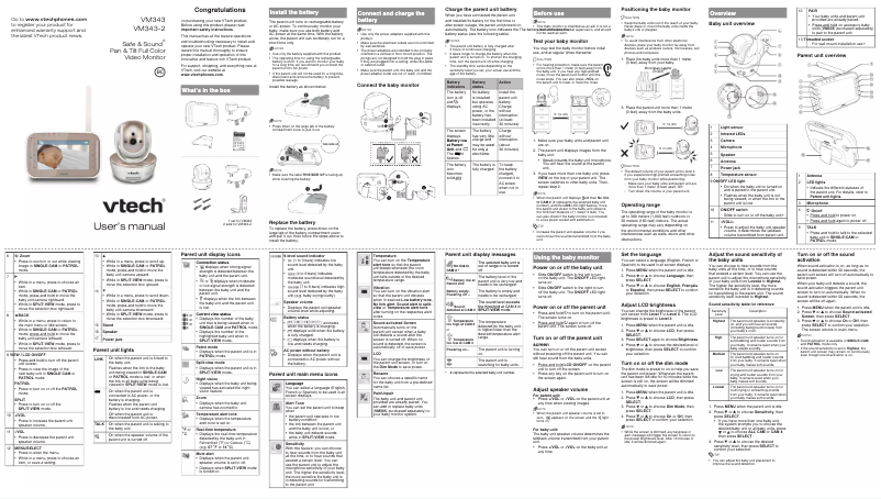 Page 1 de la notice Manuel utilisateur Vtech Safe & Sound VM343