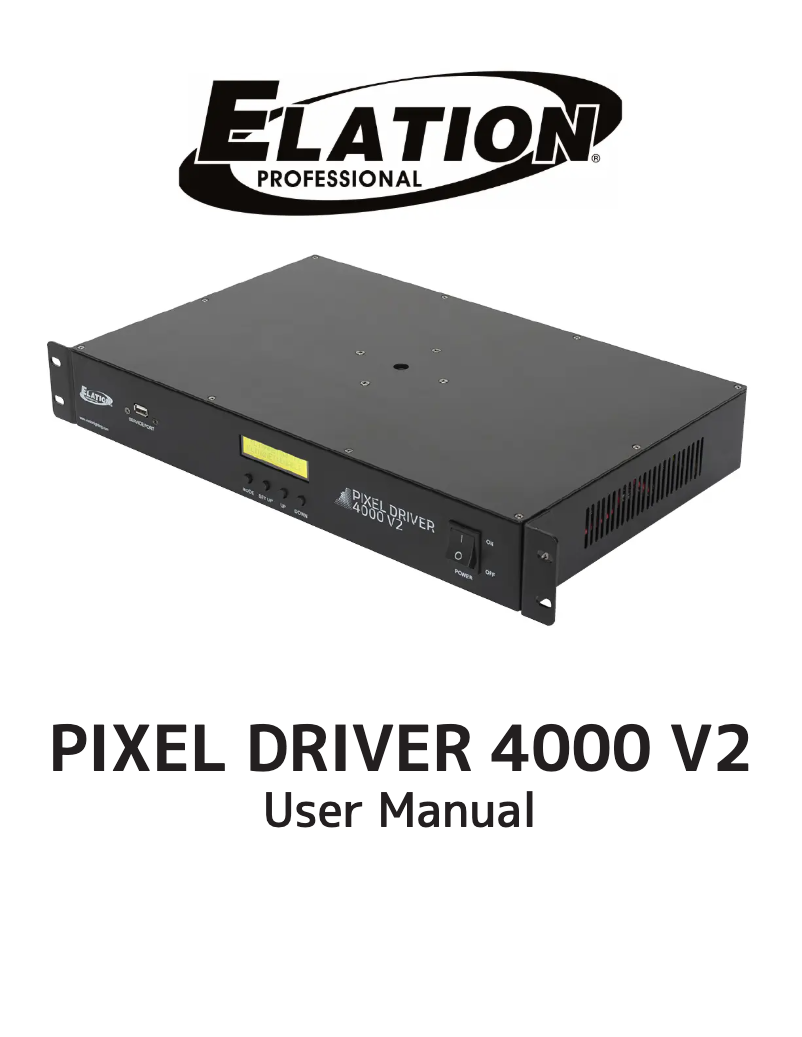 Page 1 de la notice Manuel utilisateur Elation PIXEL DRIVER 4000 V2