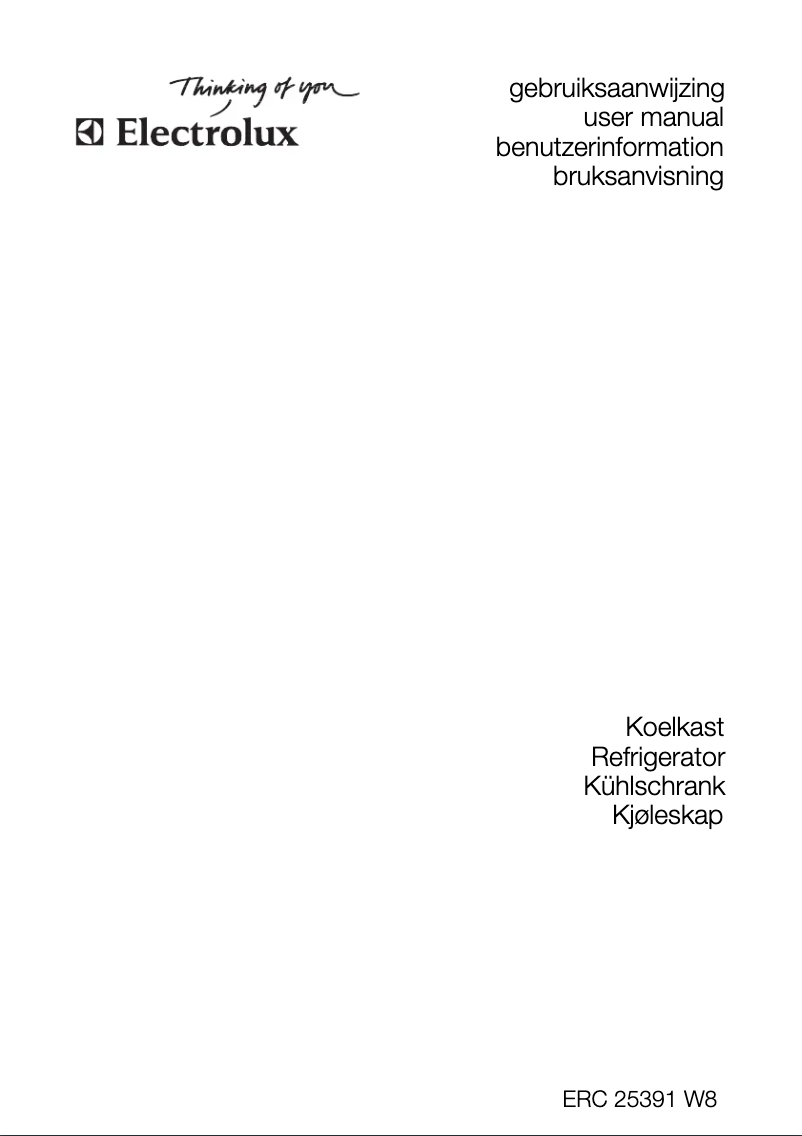 Page n°1 - Manuel utilisateur Electrolux ERC25391W8