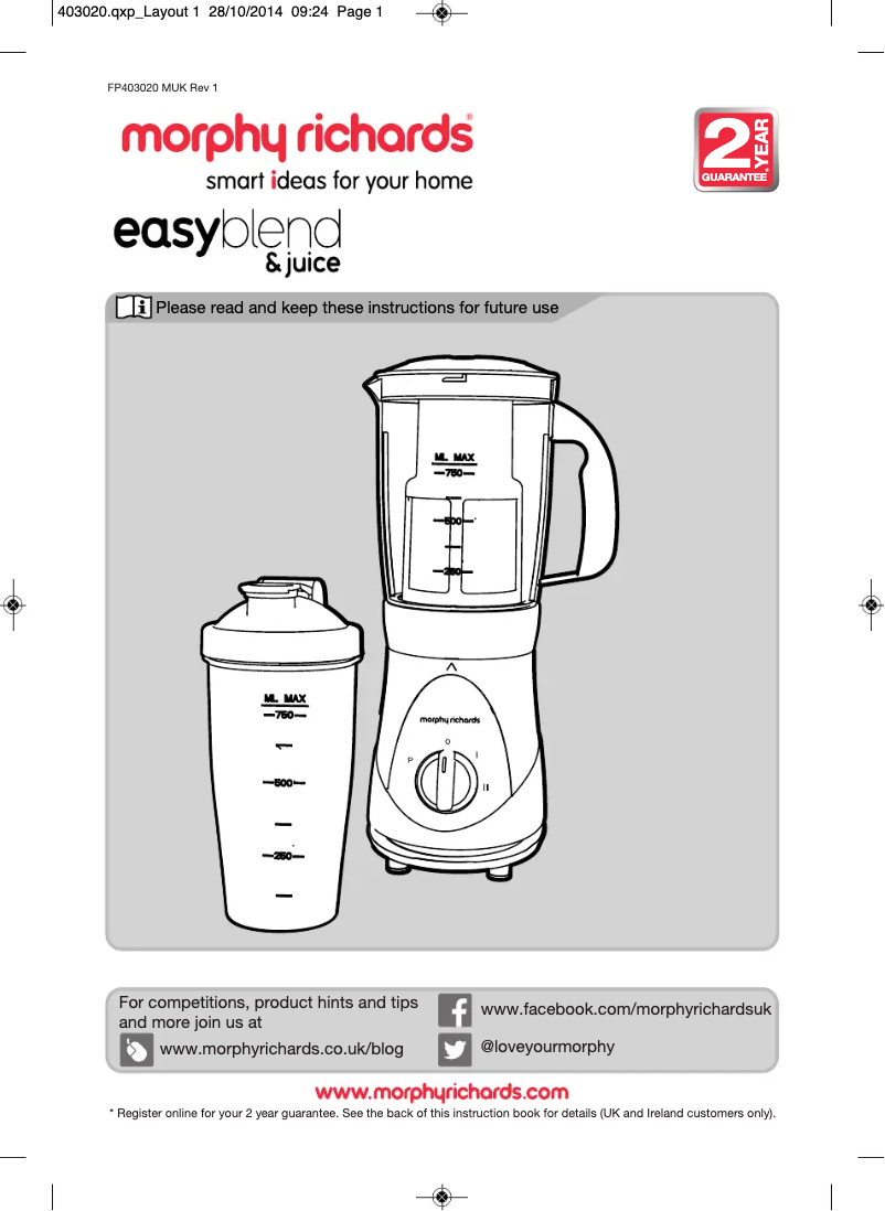 Imagen de la primera página del manual del dispositivo Easy 403020
