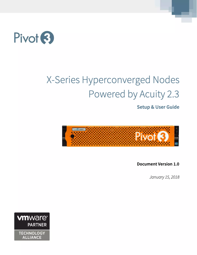 Page n°1 - Manuel utilisateur Pivot3 Acuity X5-2000