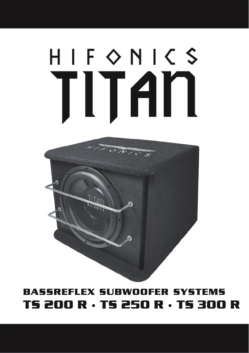 Page 1 de la notice Manuel utilisateur Hifonics Titan TS200R