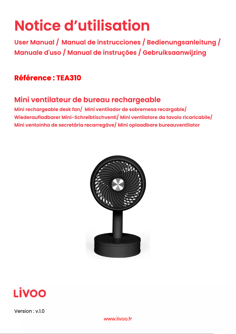 Página 1 del manual Manual de usuario Livoo TEA310