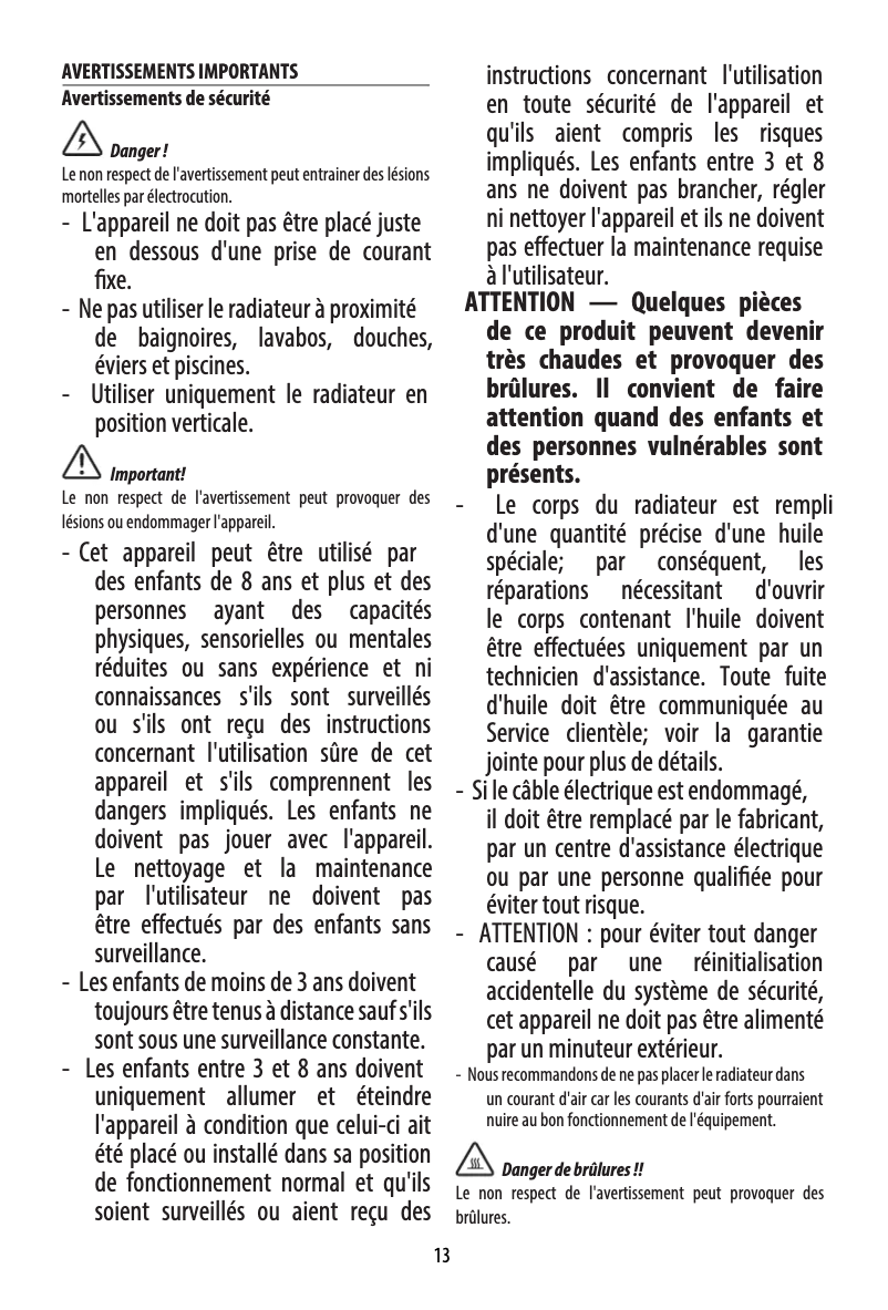 Page 1 de la notice Manuel utilisateur DeLonghi Radia S TRRS0920E.G