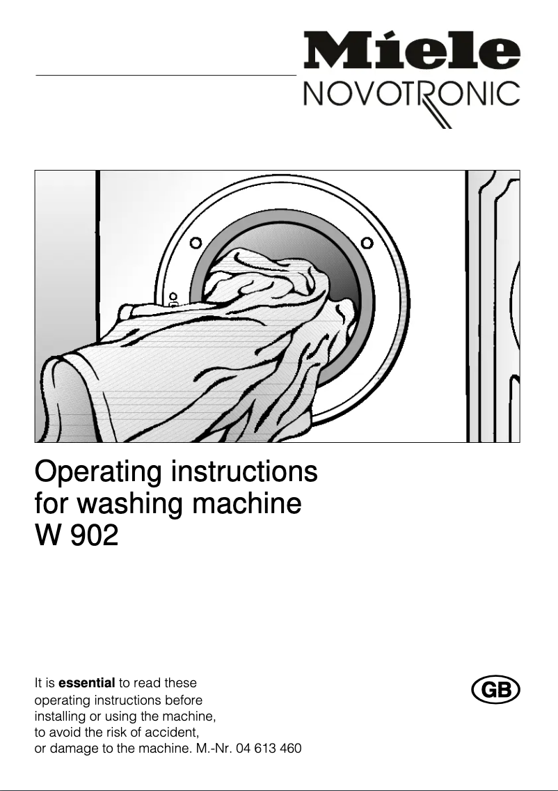 Page n°1 - Manuel utilisateur Miele W 902
