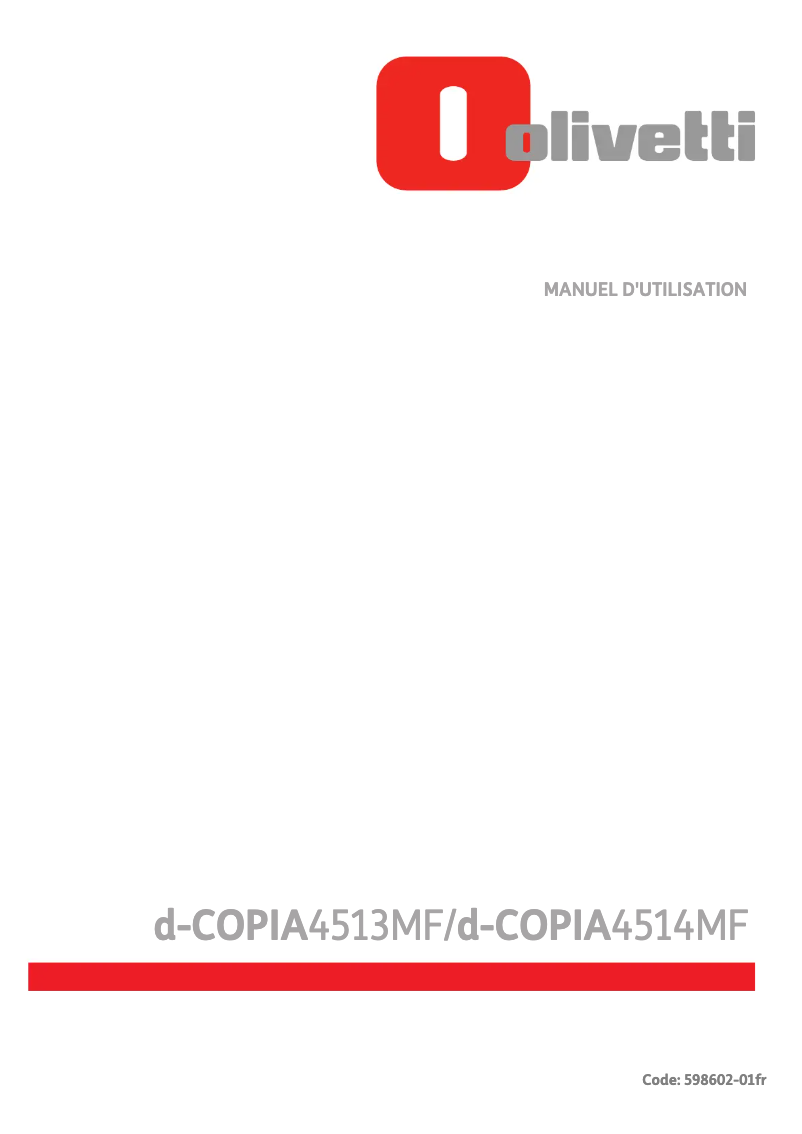Image de la première page du manuel de l'appareil d-Copia 4514MF