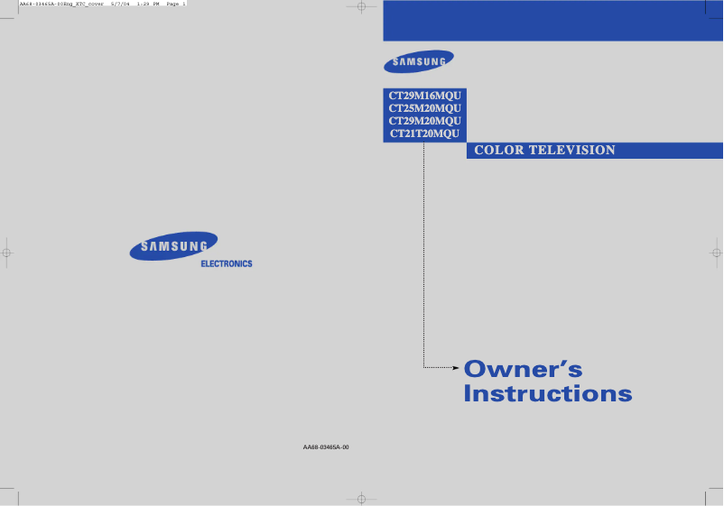 Image de la première page du manuel de l'appareil CT-29M16MQ