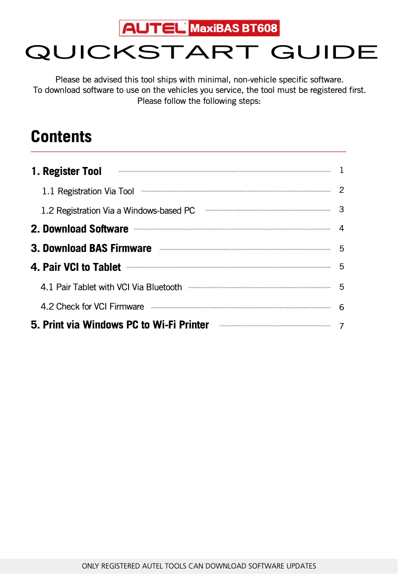 Page n°1 - Guide de démarrage rapide Autel MaxiBAS BT608