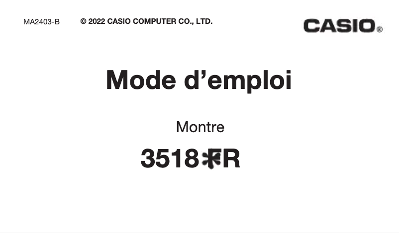 Page n°1 - Manuel utilisateur Casio G-Shock GW-2310