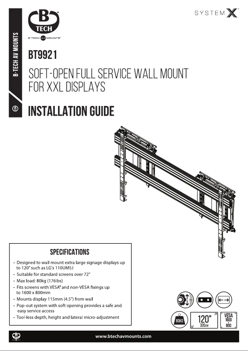 Page 1 de la notice Manuel utilisateur B-Tech BT9921