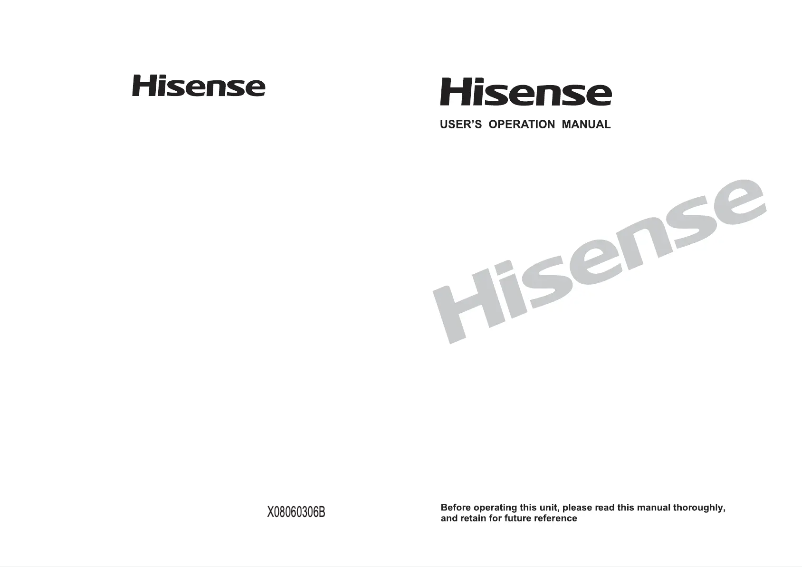 Page 1 de la notice Manuel utilisateur Hisense WDBL1014V