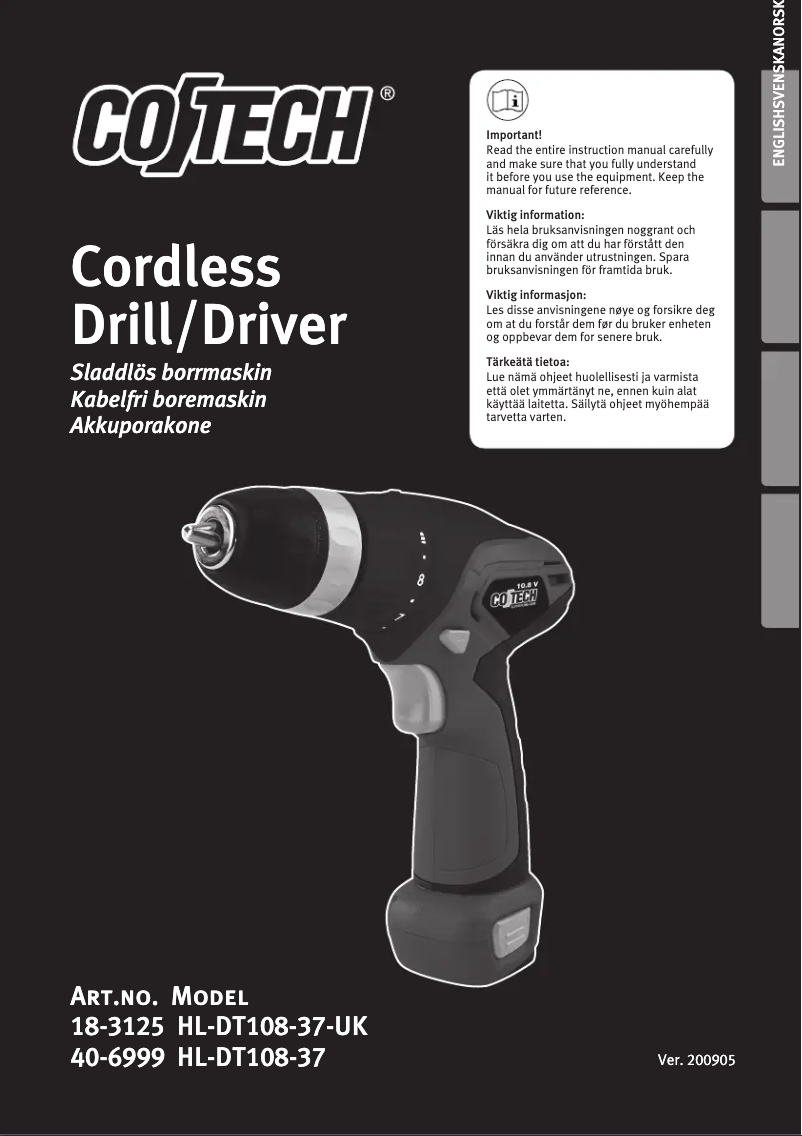 Image de la première page du manuel de l'appareil HL-DT108-37