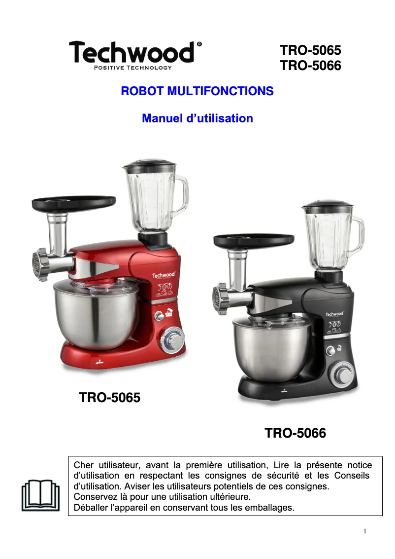 Page n°1 - Manuel utilisateur Techwood TRP-1366