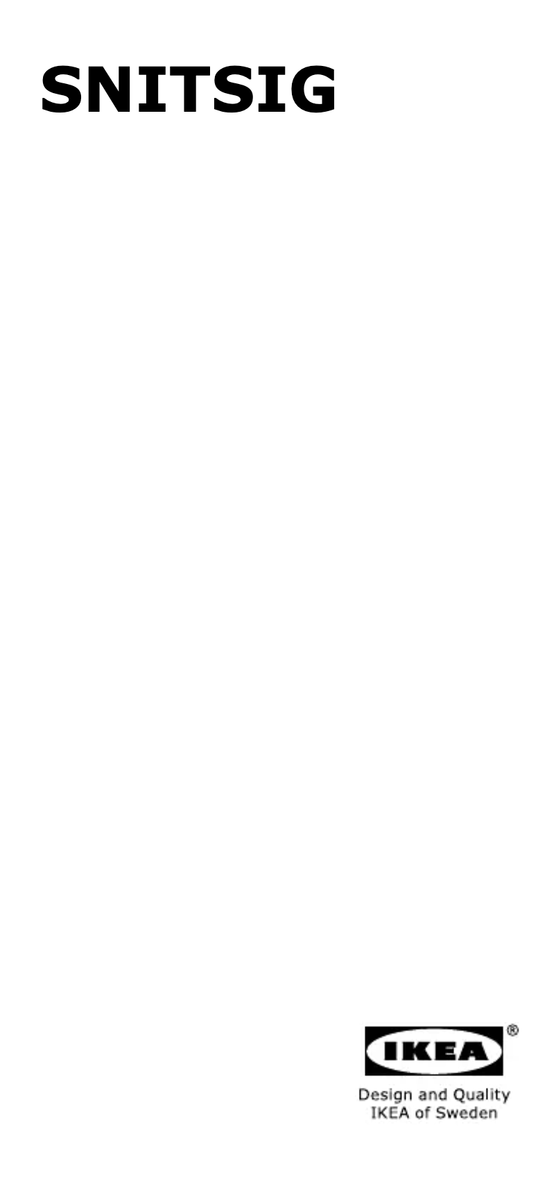 Image de la première page du manuel de l'appareil SNITSIG 601.420.30