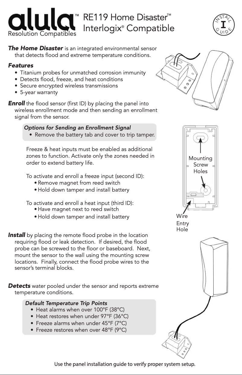 Página 1 del manual Manual de usuario Alula RE119