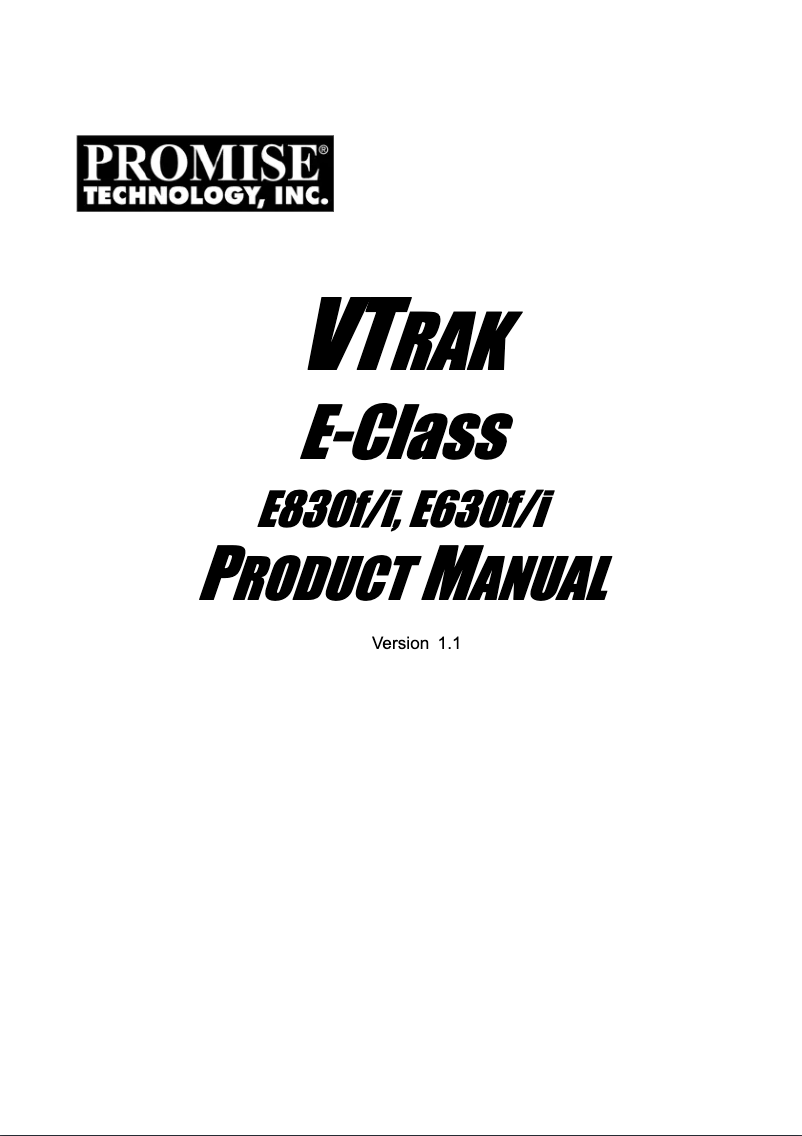 Page n°1 - Manuel utilisateur Promise Technology VTrak E630f