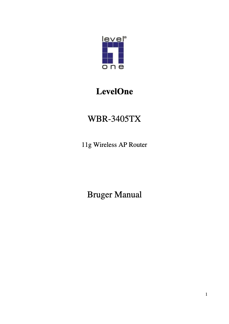 Page n°1 - Manuel utilisateur LevelOne WBR-3405TX