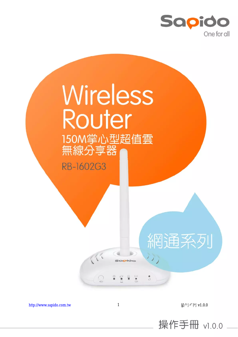 Page n°1 - Manuel utilisateur Sapido RB-1602G3