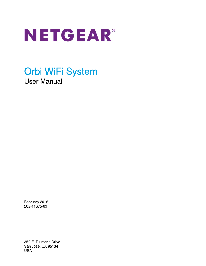 Page 1 de la notice Manuel utilisateur Netgear Orbi RBK24 Micro Multiroom Wifi