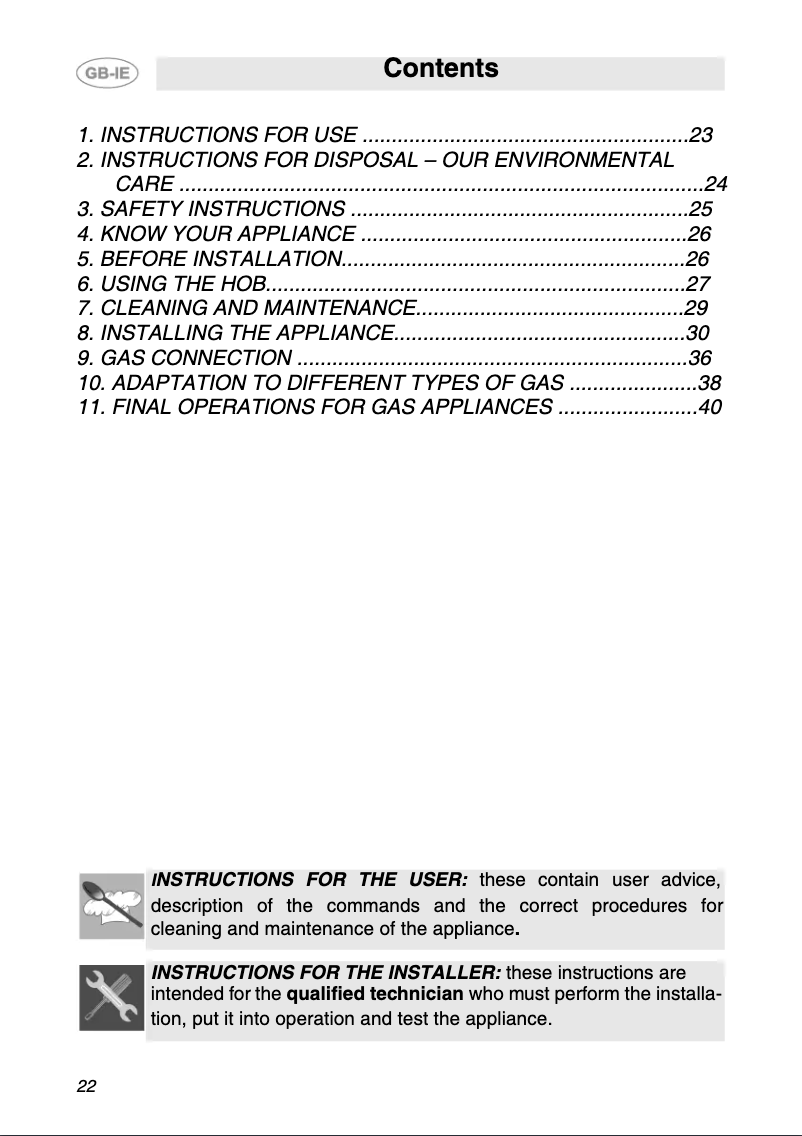 Page 1 de la notice Manuel utilisateur Smeg PS906