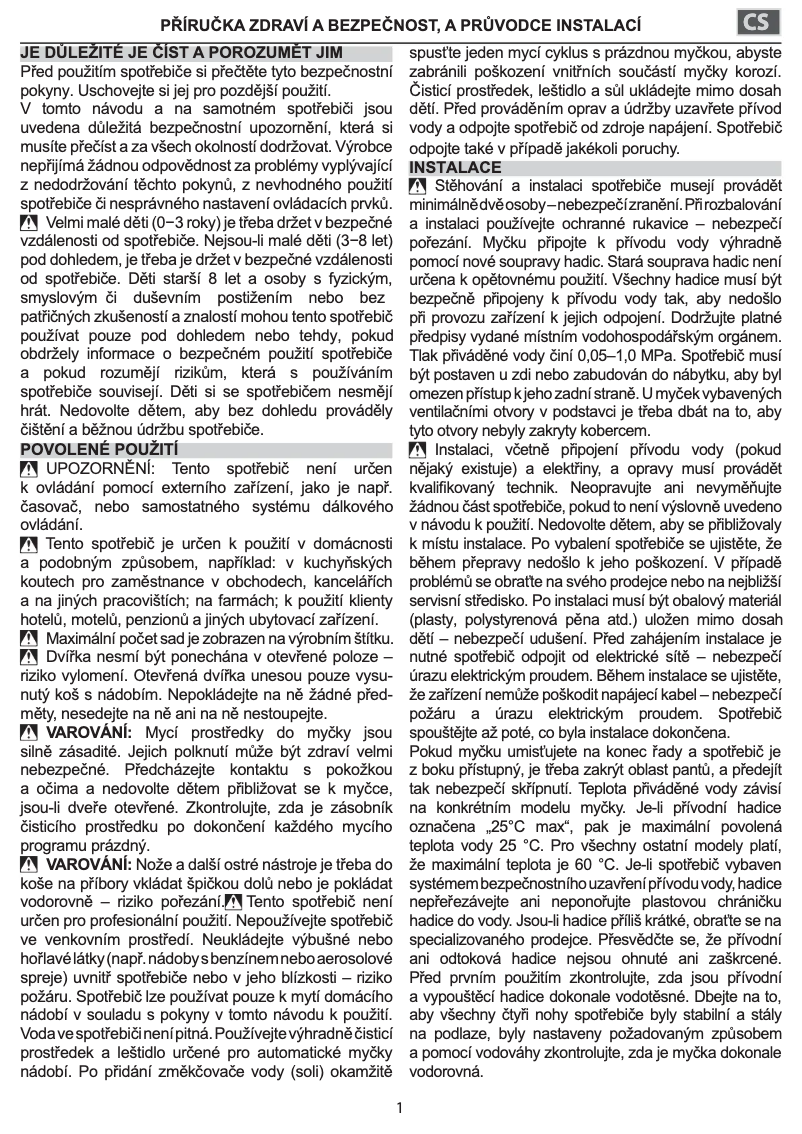 Page n°1 - Guide d'installation Whirlpool WFC 3C26 X