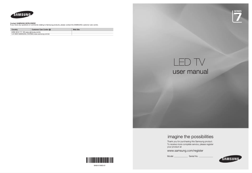 Page n°1 - Manuel utilisateur Samsung UE32B7000