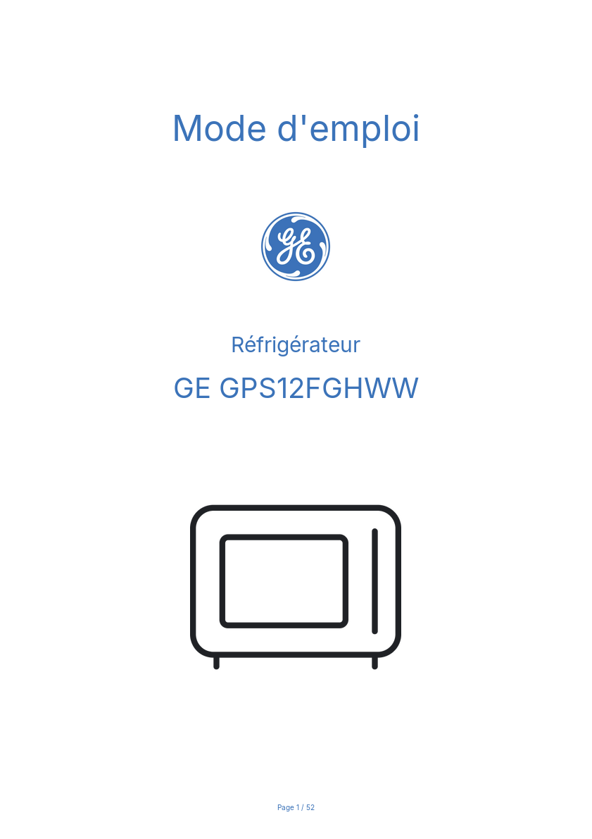 Image de la première page du manuel de l'appareil GPS12FGHWW
