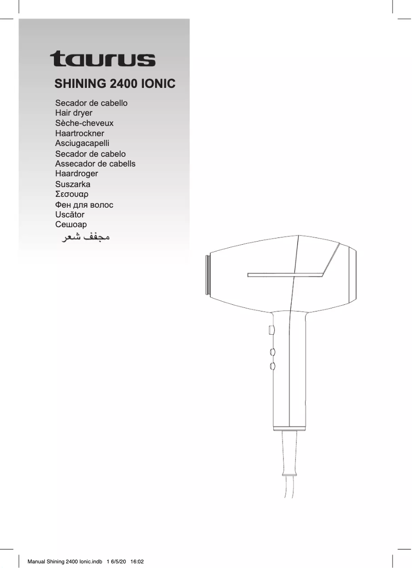 Page 1 de la notice Manuel utilisateur Taurus Shining 2400 Ionic