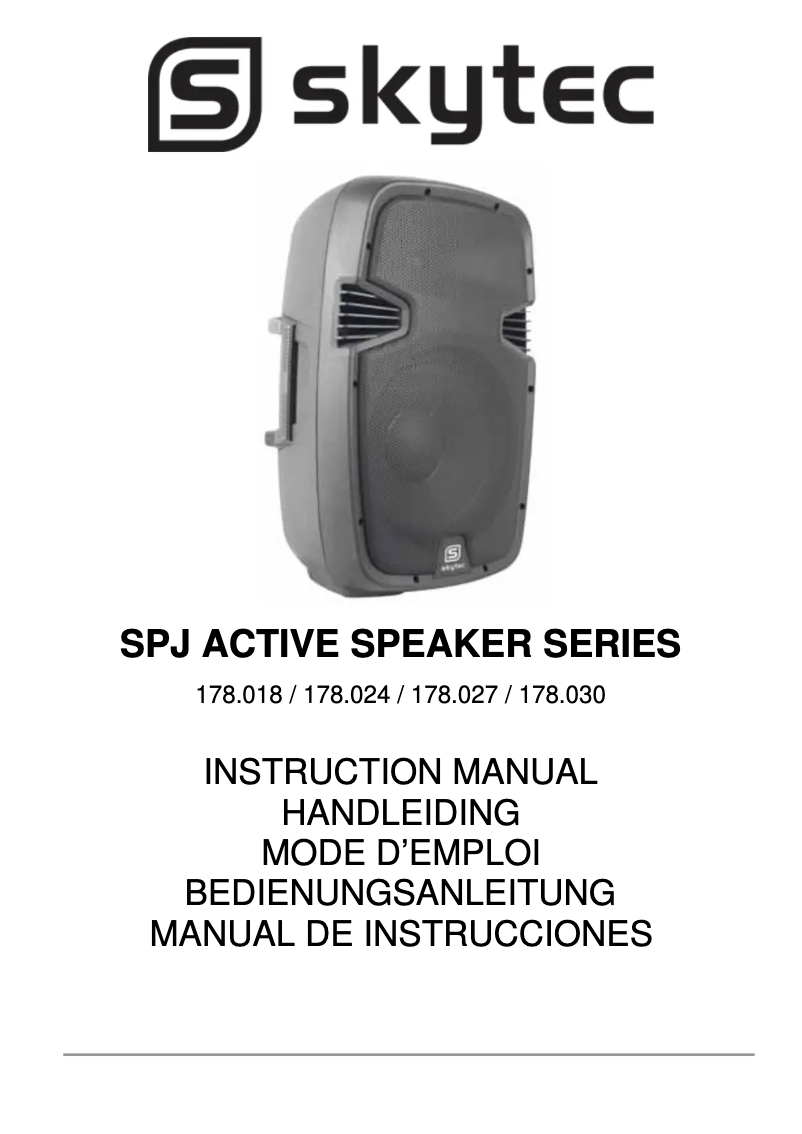 Page n°1 - Manuel utilisateur Skytec SPJ-800A