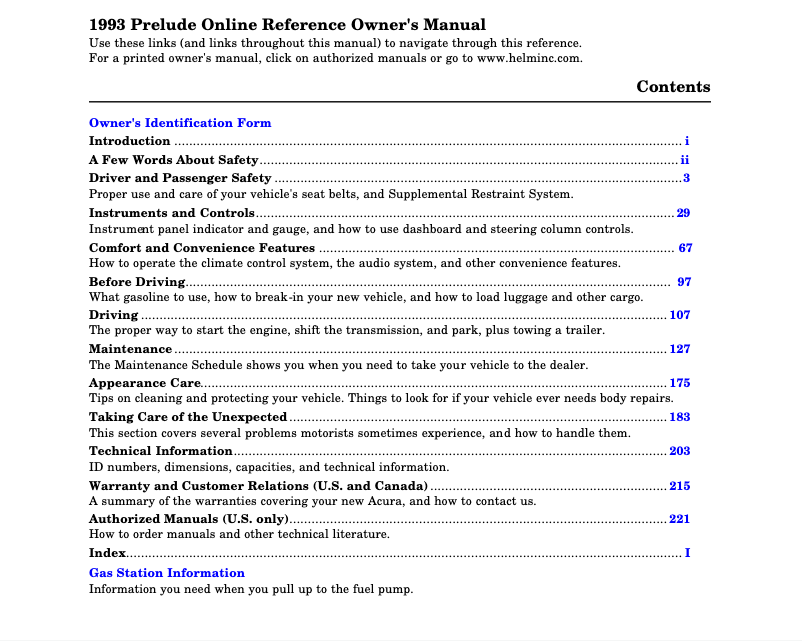 Image de la première page du manuel de l'appareil Prelude (1993)