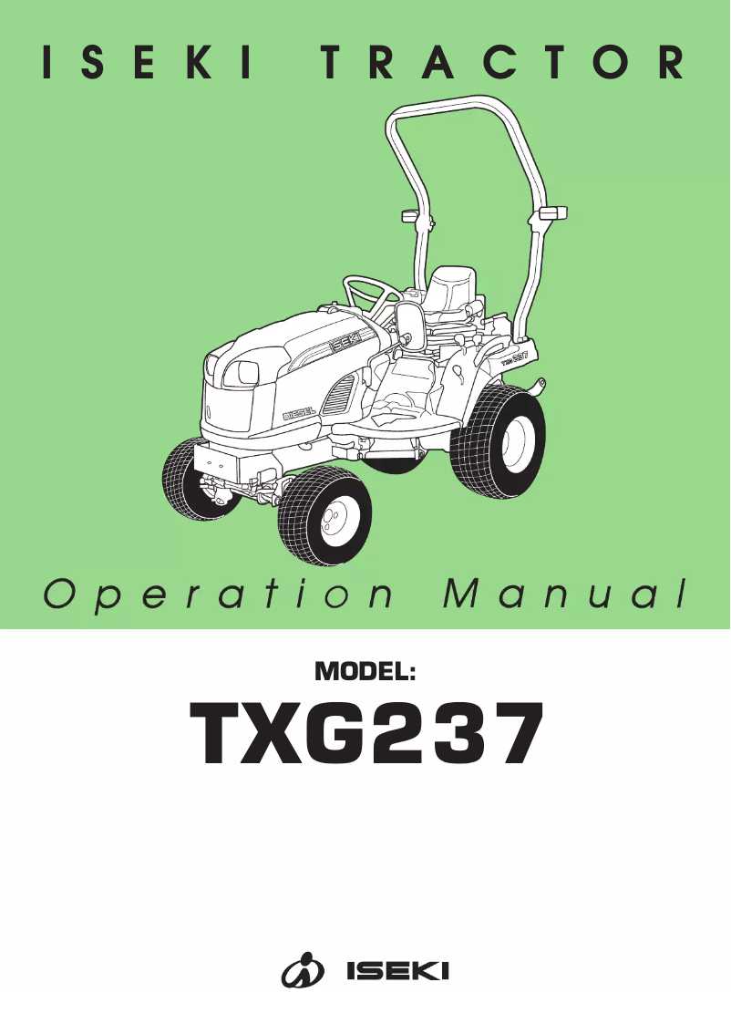 Page 1 de la notice Manuel utilisateur Iseki TXG237
