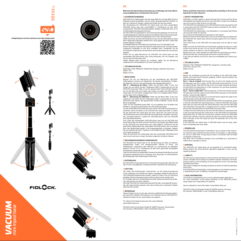 Image de la première page du manuel de l'appareil VACUUM