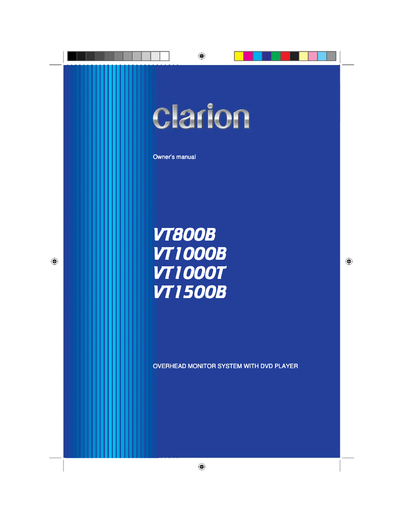 Page n°1 - Manuel utilisateur Clarion VT1500B