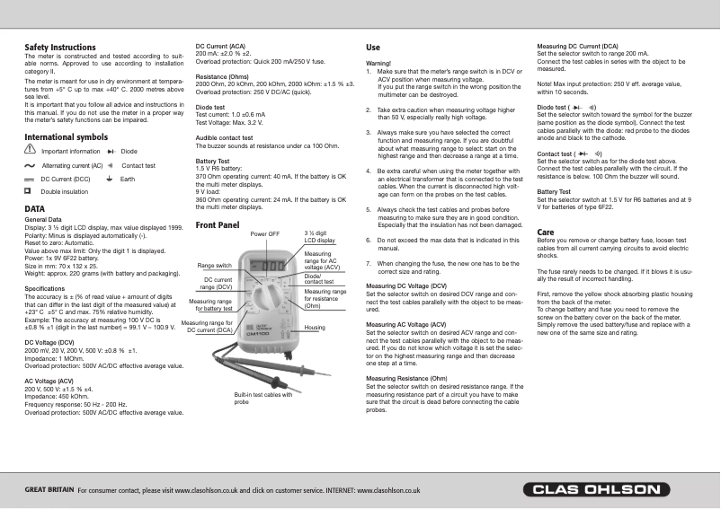 Page n°1 - Manuel utilisateur Caltek CM1100
