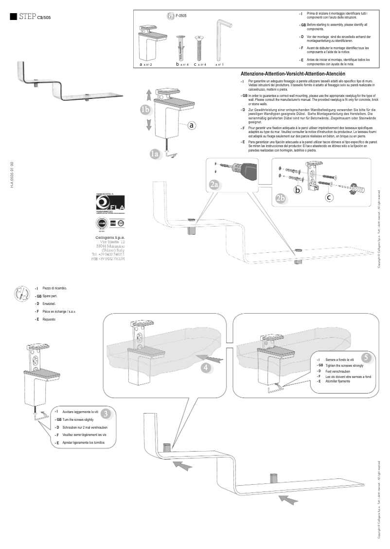 Page 1 de la notice Manuel utilisateur Connubia Step