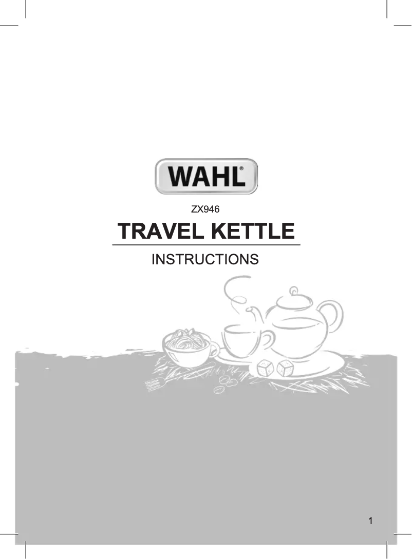 Page 1 de la notice Manuel utilisateur Wahl Travel ZX946