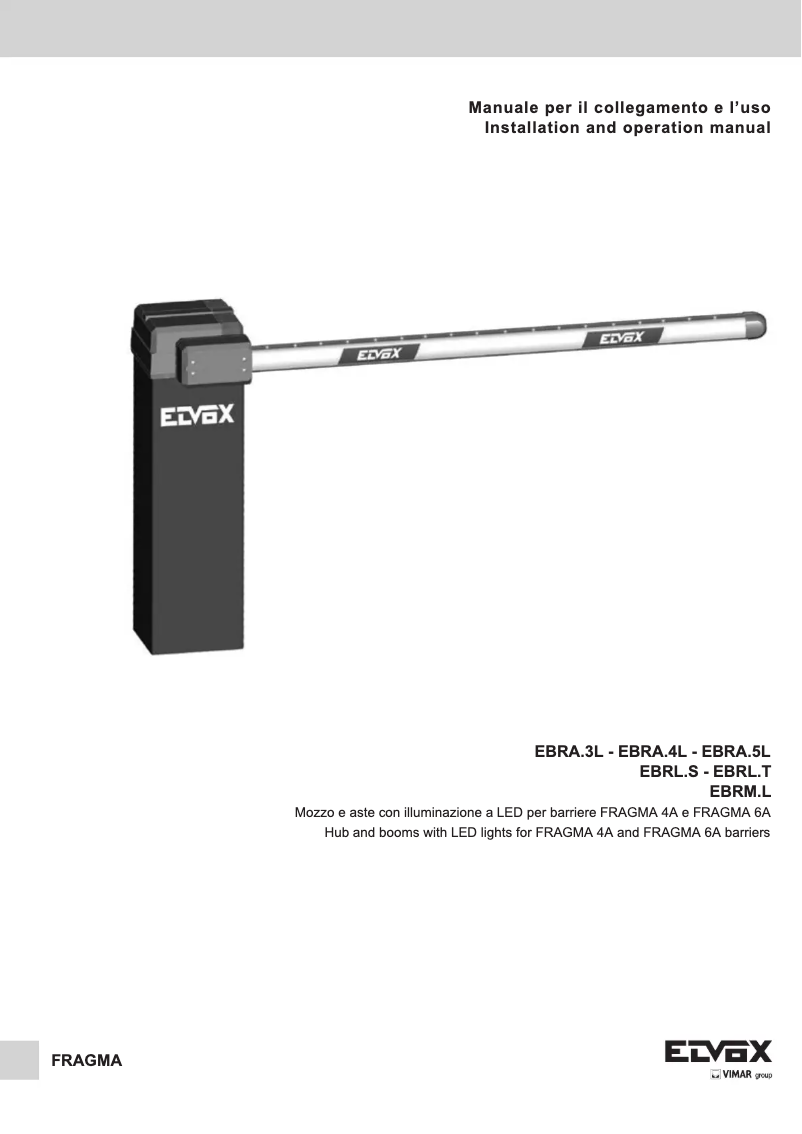 Page n°1 - Manuel utilisateur Vimar ELVOX EBRA.4L