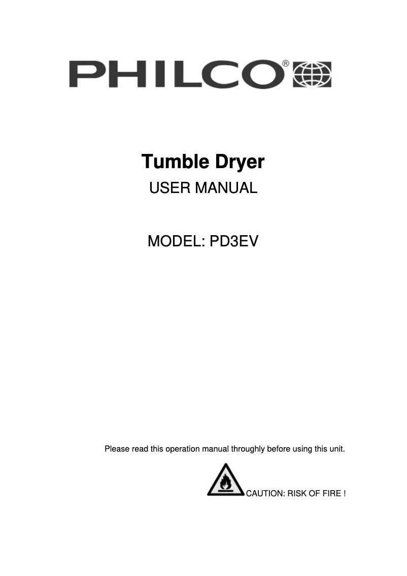 Image de la première page du manuel de l'appareil PD3EV