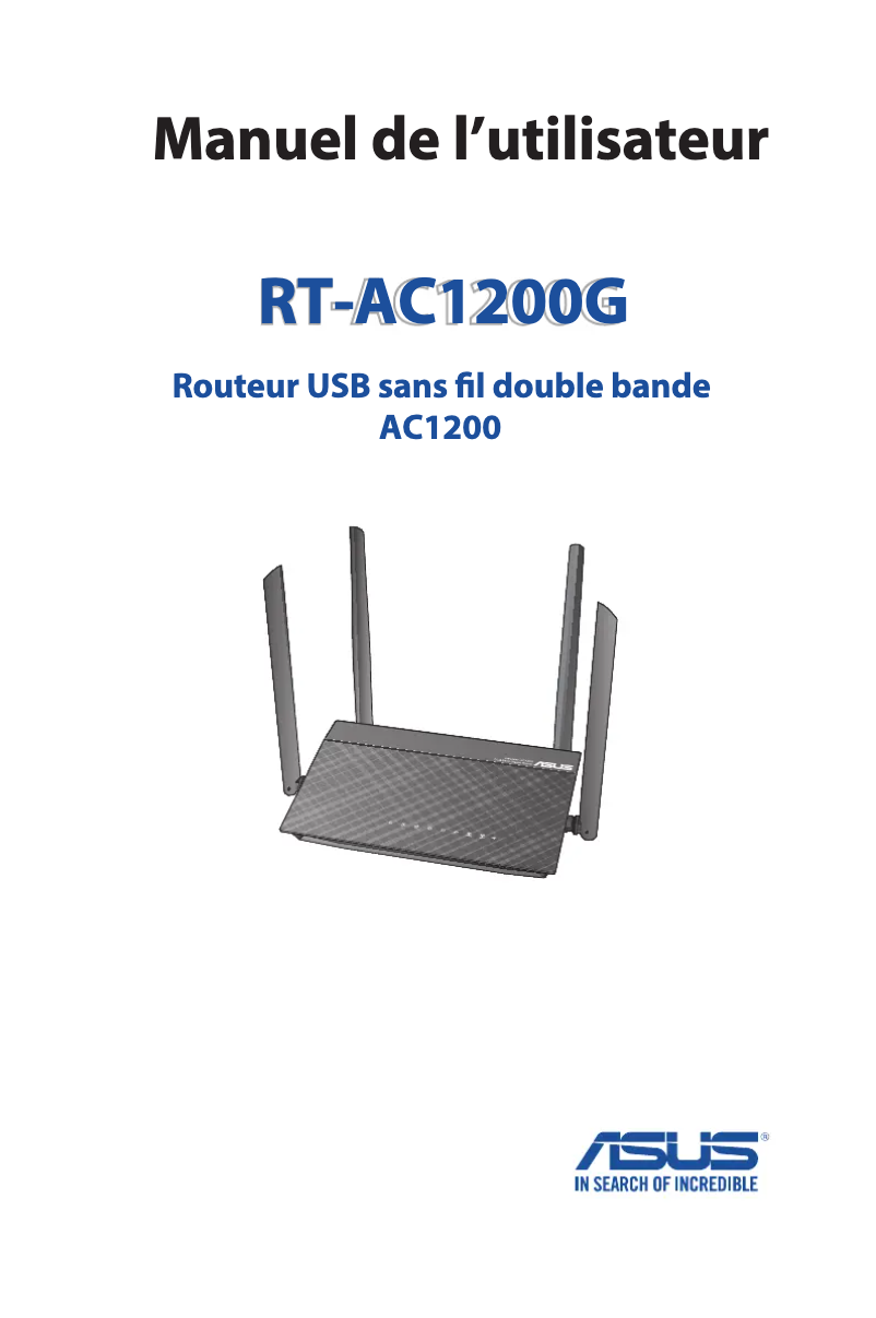 Page 1 de la notice Manuel utilisateur Asus RT-AC1200G